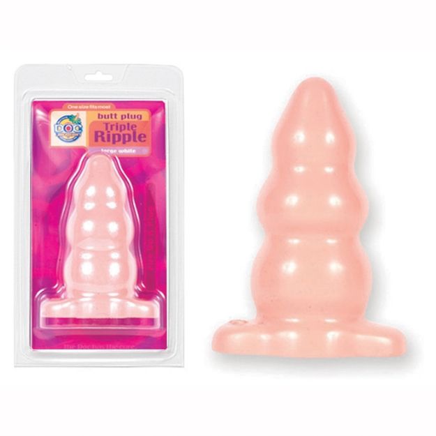 Image de TRIPLE RIPPLE BUTT PLUG 6" FLESH