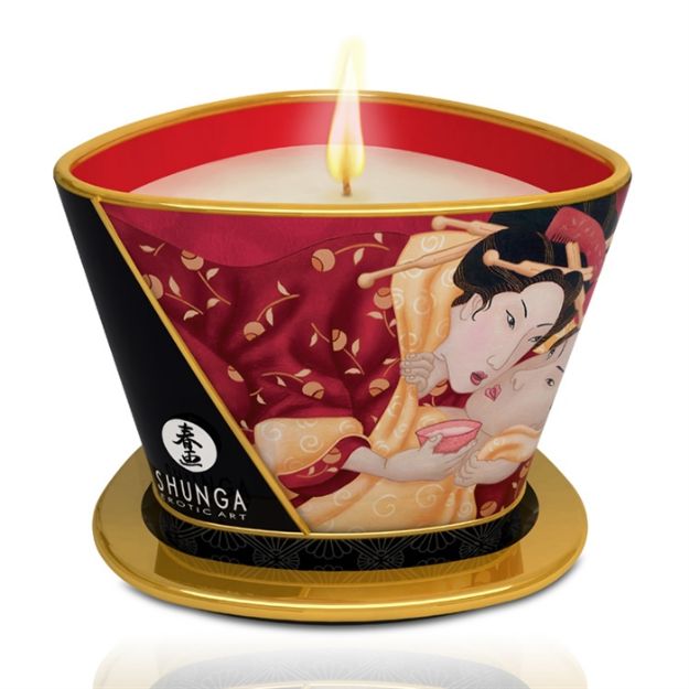 Image de SHUNGA CHANDELLE A MASSAGE FRAISE CHAMPAGNE