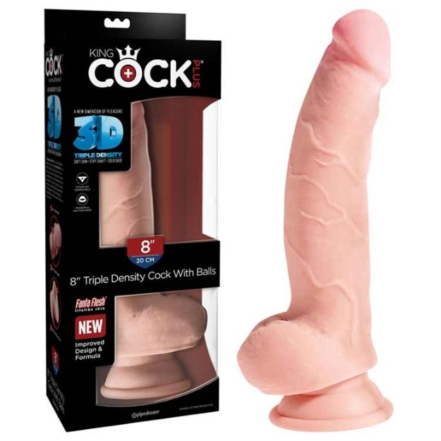 Image de King Cock Plus 8" Triple Density Fat Cock with Bal