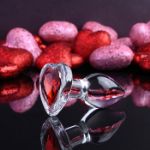 Image de Red Heart Gem Glass Plug - Small