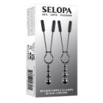 Image de Beaded Nipple Clamps - Black Chrome