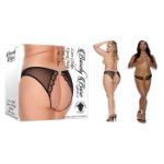 Image de Lace Edge Open Panty - Black - Plus Size